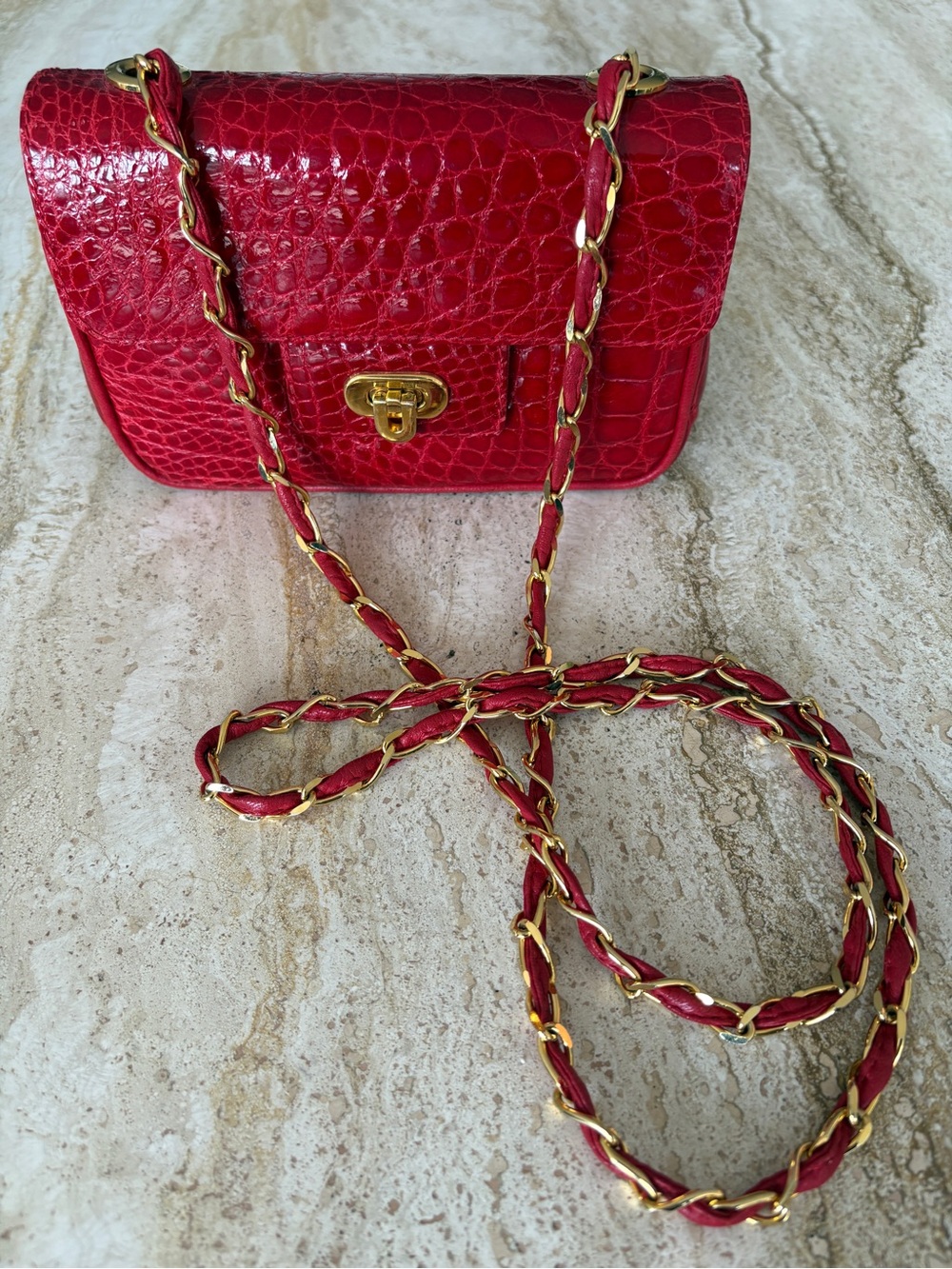 Giorgio’s of Palm Beach Genuine Crocodile Crossbody • Made in Italy • Vintage